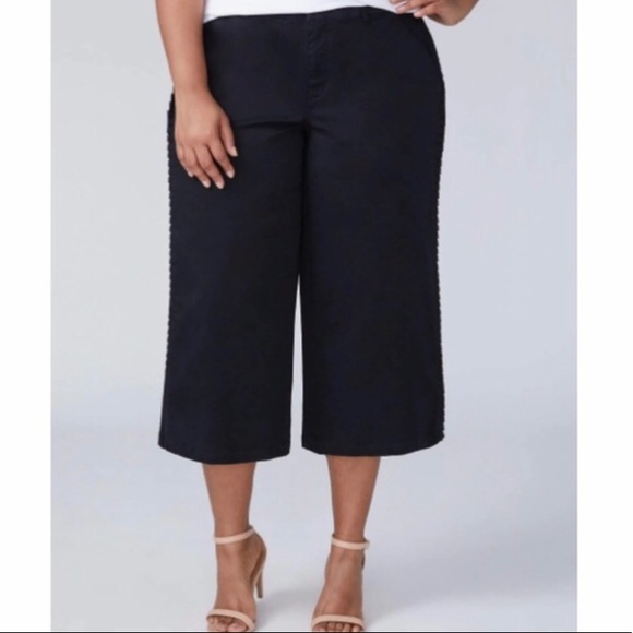 Lane Bryant Pants - Lane Bryant Black Wide Leg Culotte Crops